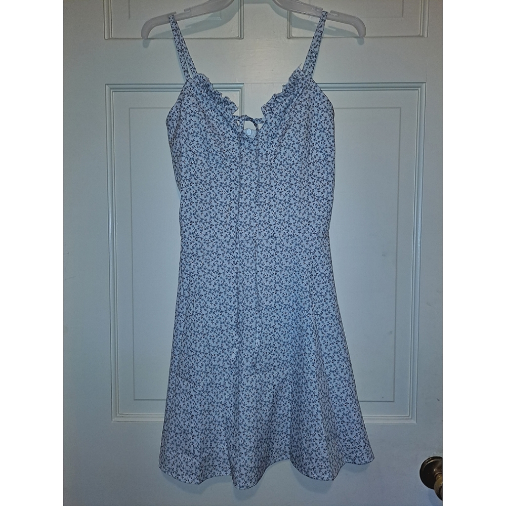 Women’s Floral spaghetti strap dress mini ruffle date night summer beach holiday